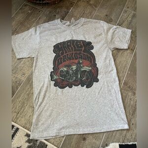 Jerzees Gray Harley Davidson Style Graphic T-Shirt